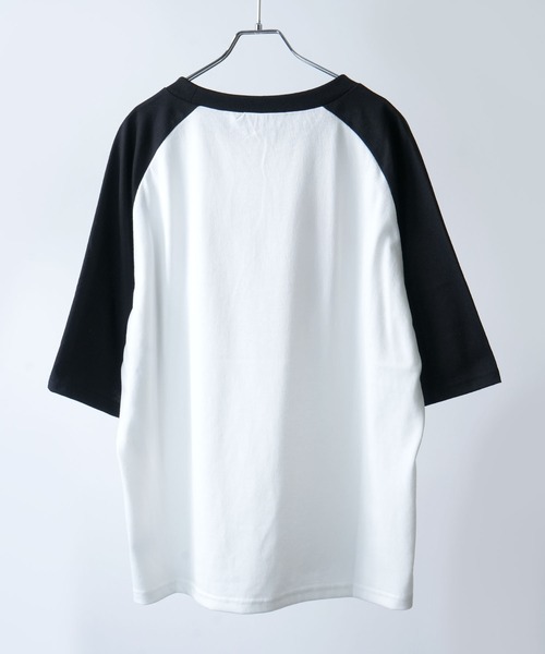 oversize raglan sleeve print T-shirt/オーバーサイズ ラグラン