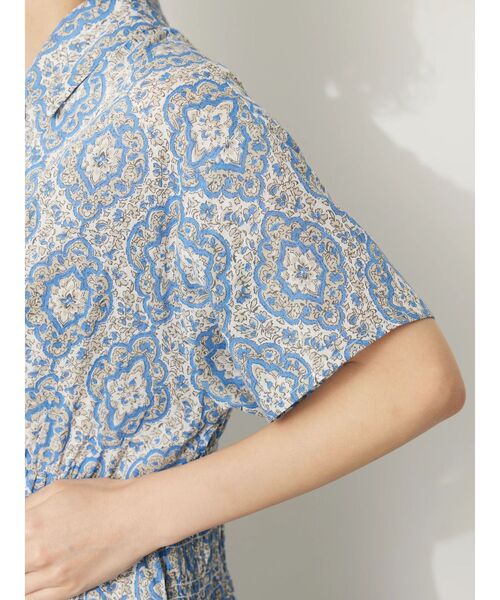 CRAFT STANDARD BOUTIQUE(クラフトスタンダードブティック)の「インド綿オープンカラーワンピース(ワンピース・レディース・ブラウン/ブラック/ブルー・FREE)」の9枚目の写真