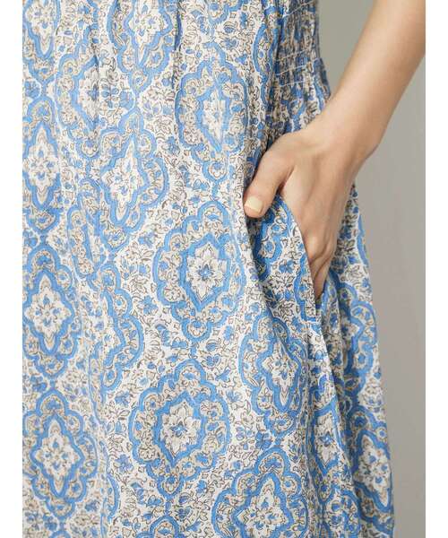 CRAFT STANDARD BOUTIQUE(クラフトスタンダードブティック)の「インド綿オープンカラーワンピース(ワンピース・レディース・ブラウン/ブラック/ブルー・FREE)」の10枚目の写真