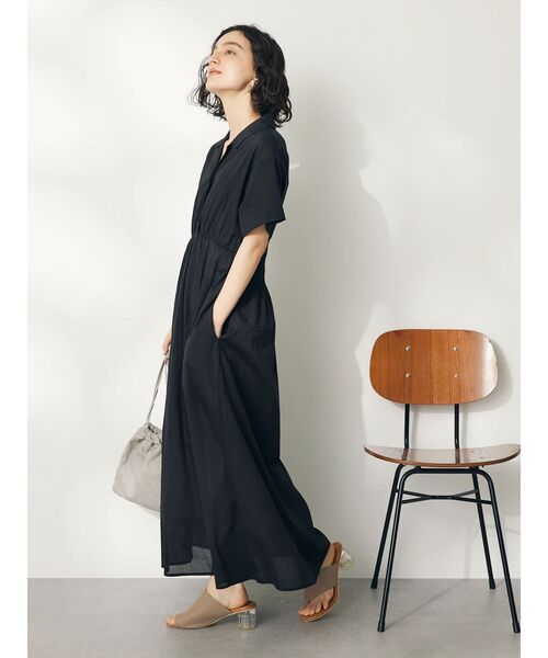 CRAFT STANDARD BOUTIQUE(クラフトスタンダードブティック)の「インド綿オープンカラーワンピース(ワンピース・レディース・ブラウン/ブラック/ブルー・FREE)」の13枚目の写真
