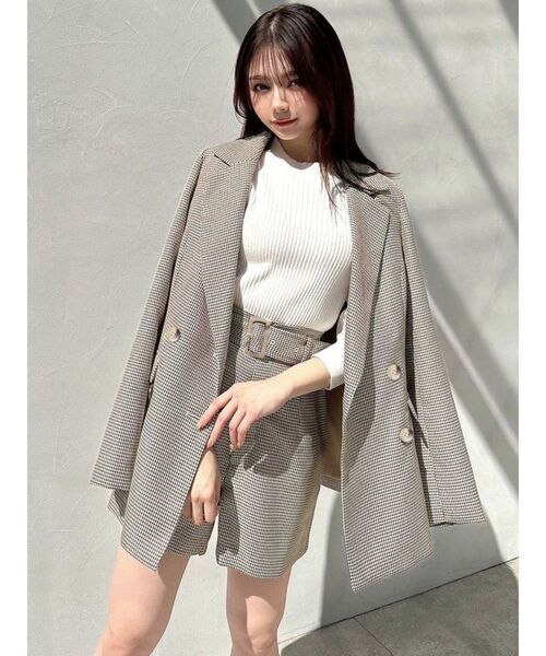 RESEXXY(リゼクシー)の「ダブルテーラードミディジャケット【セットアップ着用可能】(テーラードジャケット・レディース・モカ/アイボリー/その他1・FREE)」の4枚目の写真