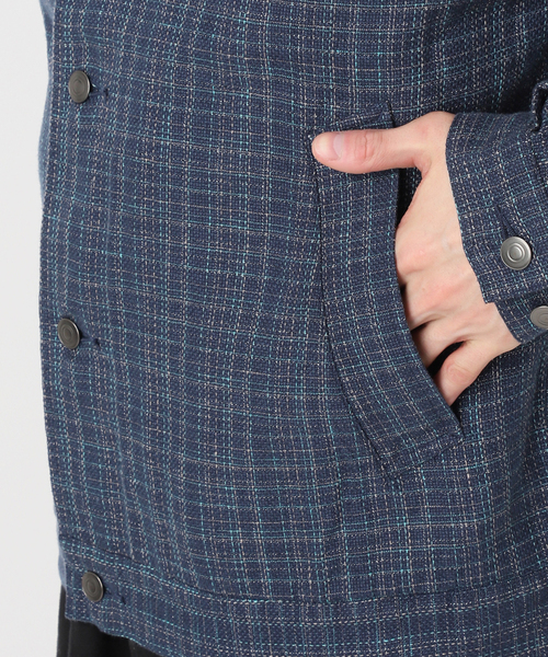 JOURNAL STANDARD relume(ジャーナルスタンダード レリューム)の「【European Flax / ヨーロピアンフラックス】トラッカージャケット(その他アウター・メンズ・コバルトブルー/グリーン/ブラック・MEDIUM/LARGE)」の8枚目の写真