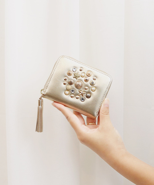 セール】ペルケ perche / マルチスタッズ・ジャバラカードウォレット