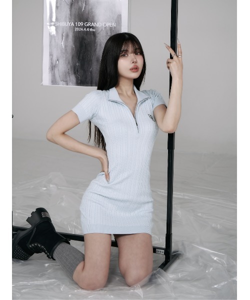 Darich　ロゴケーブルニットミニワンピース ダーリッチ Darich ロゴケーブルニットミニワンピース