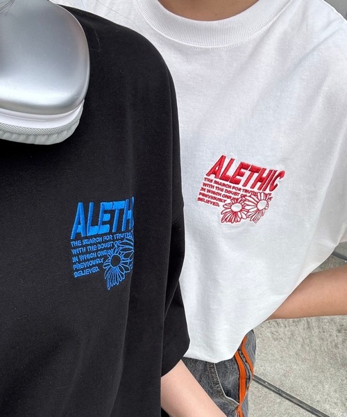 PBLIM（ページボーイリム）の「PBLIM/アートフラワーT（Tシャツ/カットソー・レディース・オフホワイト/ブラック/ベージュ/サックスブルー・MEDIUM/LARGE）」の20枚目の写真