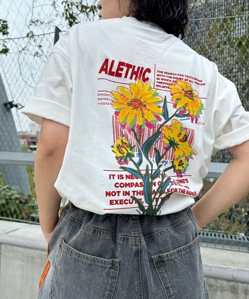 PBLIM（ページボーイリム）の「PBLIM/アートフラワーT（Tシャツ/カットソー・レディース・オフホワイト/ブラック/ベージュ/サックスブルー・MEDIUM/LARGE）」の14枚目の写真