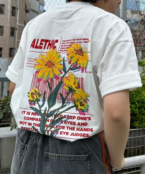 PBLIM（ページボーイリム）の「PBLIM/アートフラワーT（Tシャツ/カットソー・レディース・オフホワイト/ブラック/ベージュ/サックスブルー・MEDIUM/LARGE）」の12枚目の写真