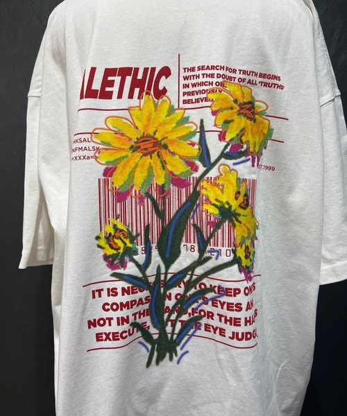 PBLIM（ページボーイリム）の「PBLIM/アートフラワーT（Tシャツ/カットソー・レディース・オフホワイト/ブラック/ベージュ/サックスブルー・MEDIUM/LARGE）」の6枚目の写真