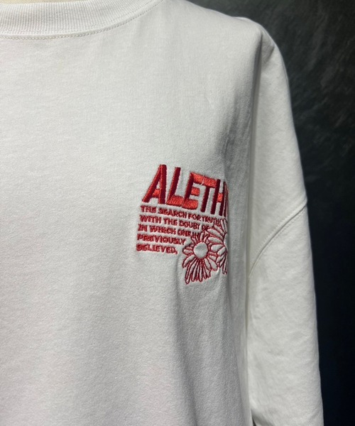 PBLIM（ページボーイリム）の「PBLIM/アートフラワーT（Tシャツ/カットソー・レディース・オフホワイト/ブラック/ベージュ/サックスブルー・MEDIUM/LARGE）」の5枚目の写真