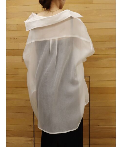 EVRIS（エヴリス）の「シアーオーバーサイズシャツ（シャツ/ブラウス・レディース・ホワイト/ブラック/ブルー・FREE）」の10枚目の写真