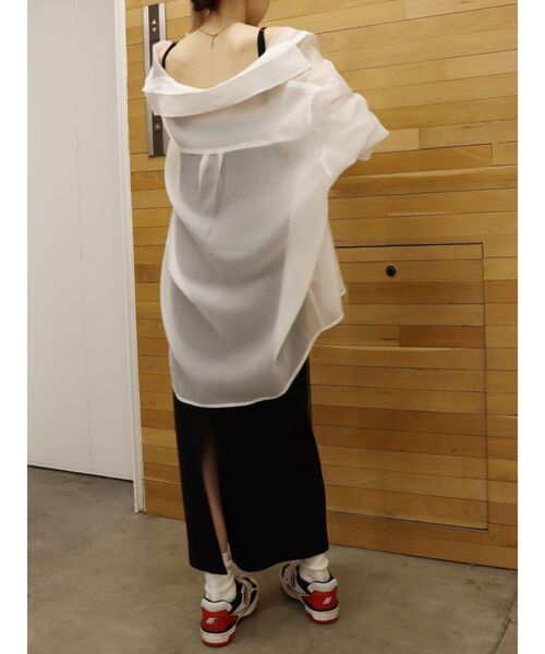 EVRIS（エヴリス）の「シアーオーバーサイズシャツ（シャツ/ブラウス・レディース・ホワイト/ブラック/ブルー・FREE）」の13枚目の写真