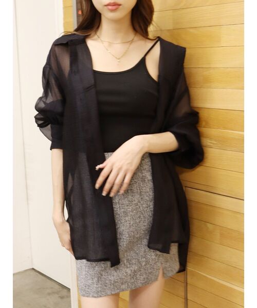 EVRIS（エヴリス）の「シアーオーバーサイズシャツ（シャツ/ブラウス・レディース・ホワイト/ブラック/ブルー・FREE）」の19枚目の写真