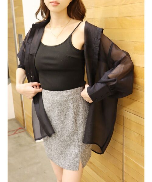 EVRIS（エヴリス）の「シアーオーバーサイズシャツ（シャツ/ブラウス・レディース・ホワイト/ブラック/ブルー・FREE）」の21枚目の写真