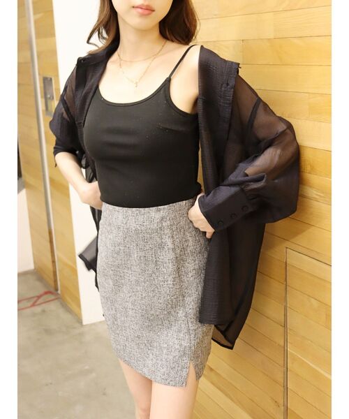 EVRIS（エヴリス）の「シアーオーバーサイズシャツ（シャツ/ブラウス・レディース・ホワイト/ブラック/ブルー・FREE）」の22枚目の写真