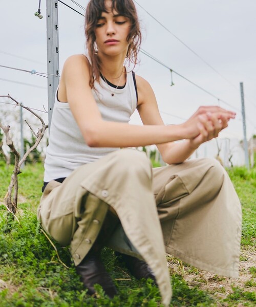 FREAK'S STORE（フリークスストア）の「FREAK’S STORE/フリークスストア The Yarn.  丸胴タンクトップ/リブタンクトップ（タンクトップ・レディース・オフホワイト/イエロー/ブラック/ピンク・ﾌﾘ-）」の6枚目の写真