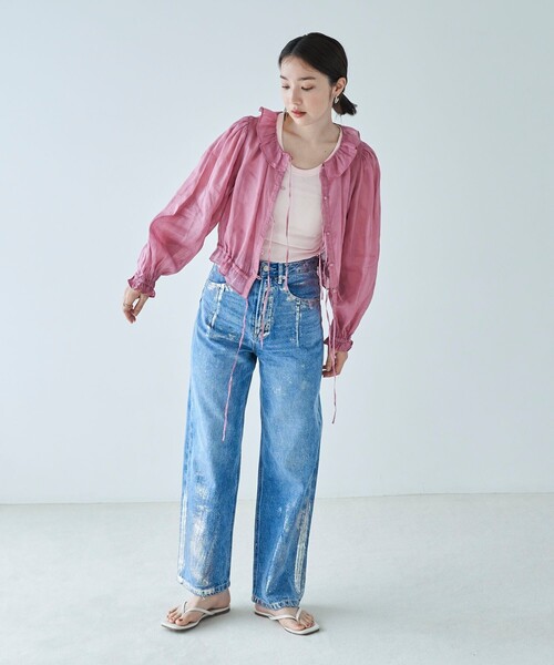 FREAK'S STORE（フリークスストア）の「FREAK’S STORE/フリークスストア The Yarn.  丸胴タンクトップ/リブタンクトップ（タンクトップ・レディース・オフホワイト/イエロー/ブラック/ピンク・ﾌﾘ-）」の12枚目の写真