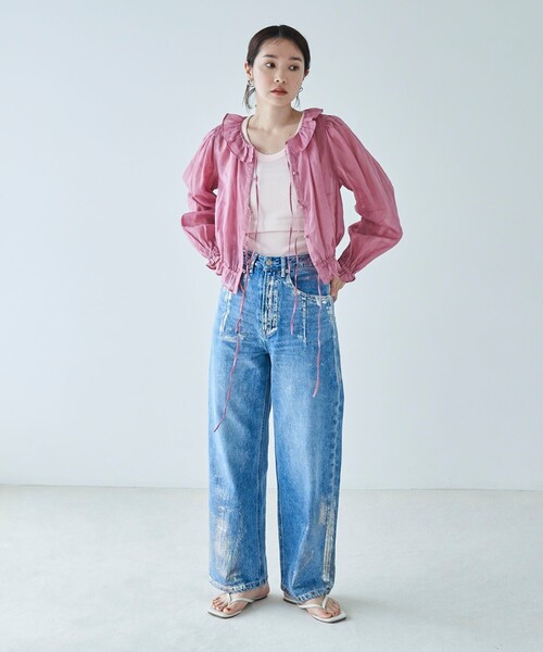 FREAK'S STORE（フリークスストア）の「FREAK’S STORE/フリークスストア The Yarn.  丸胴タンクトップ/リブタンクトップ（タンクトップ・レディース・オフホワイト/イエロー/ブラック/ピンク・ﾌﾘ-）」の13枚目の写真