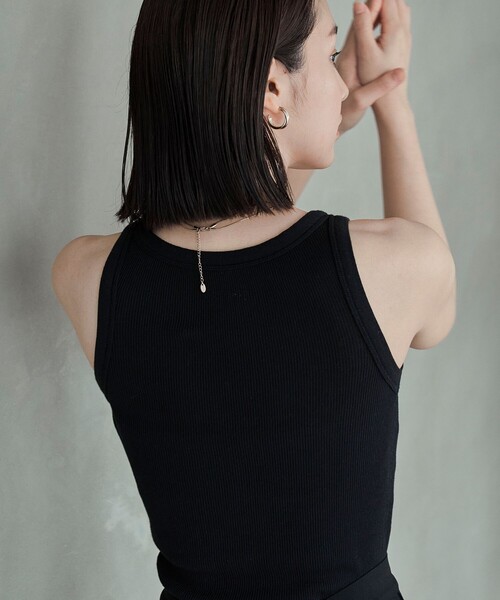 FREAK'S STORE（フリークスストア）の「FREAK’S STORE/フリークスストア The Yarn.  丸胴タンクトップ/リブタンクトップ（タンクトップ・レディース・オフホワイト/イエロー/ブラック/ピンク・ﾌﾘ-）」の15枚目の写真