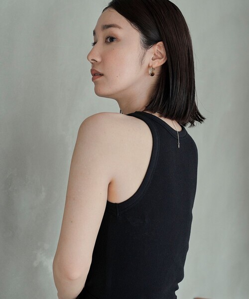 FREAK'S STORE（フリークスストア）の「FREAK’S STORE/フリークスストア The Yarn.  丸胴タンクトップ/リブタンクトップ（タンクトップ・レディース・オフホワイト/イエロー/ブラック/ピンク・ﾌﾘ-）」の16枚目の写真