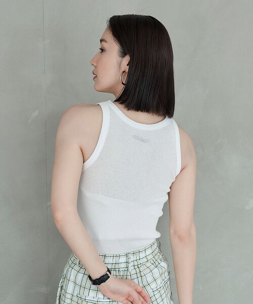 FREAK'S STORE（フリークスストア）の「FREAK’S STORE/フリークスストア The Yarn.  丸胴タンクトップ/リブタンクトップ（タンクトップ・レディース・オフホワイト/イエロー/ブラック/ピンク・ﾌﾘ-）」の19枚目の写真