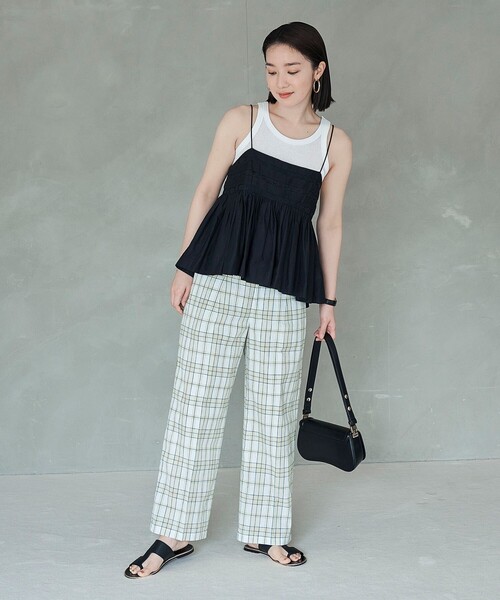 FREAK'S STORE（フリークスストア）の「FREAK’S STORE/フリークスストア The Yarn.  丸胴タンクトップ/リブタンクトップ（タンクトップ・レディース・オフホワイト/イエロー/ブラック/ピンク・ﾌﾘ-）」の21枚目の写真