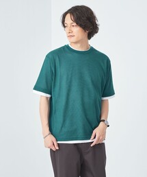 green label relaxing（グリーンレーベルリラクシング）の「メッシュ レイヤード クルーネック Tシャツ（Tシャツ/カットソー・メンズ）」