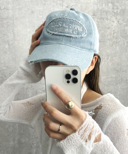 WEGO（ウィゴー）の「WEGO/サークルフリンジロゴデニムキャップ（キャップ・レディース・ブラック系その他/スカイブルー・FREE）」の16枚目の写真