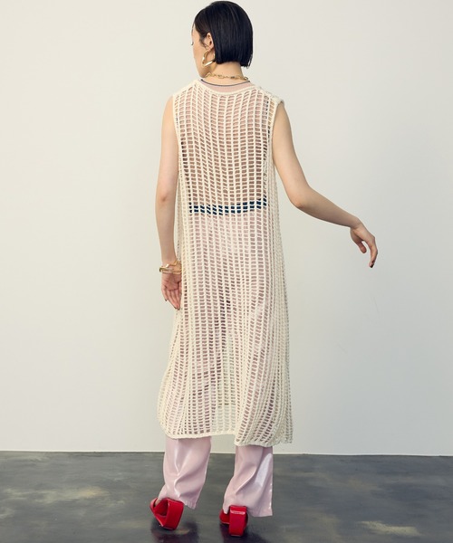 Mesh Sleeveless Long Dress / メッシュノースリーブロング