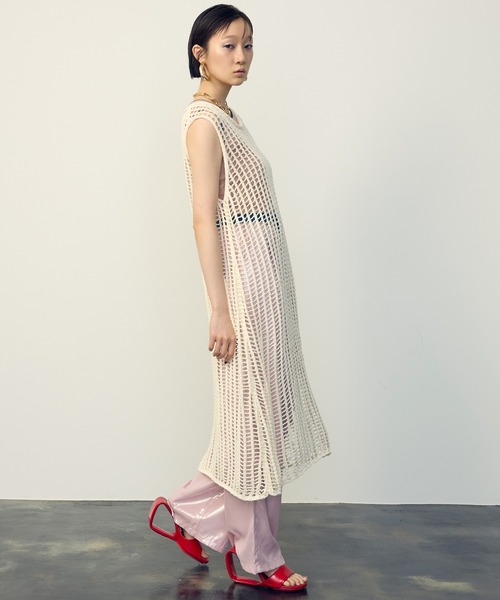 年末のプロモーション特価！ Mesh Sleeveless メッシュノースリーブロング / Dress Long ワンピース