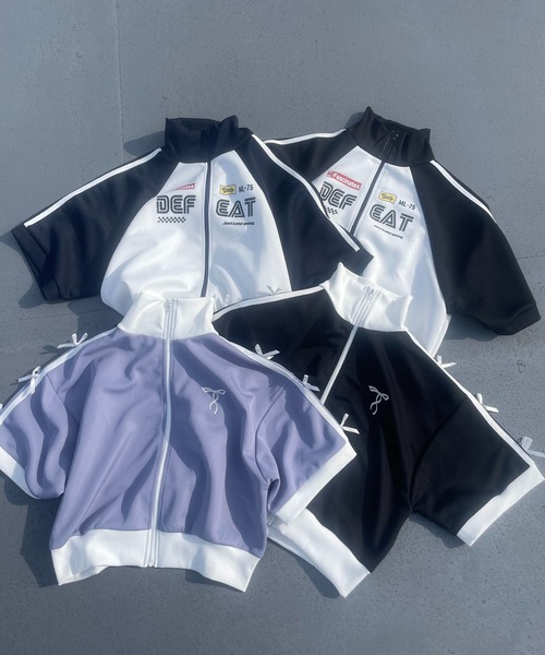 AS KNOW AS plus（アズノゥアズプラス）の「◎アソートトラック半袖ジャケット（ジャージ・レディース・ブラック系/グリーン系/アイボリー系/ホワイト系/アイボリー系2/サックスブルー系1/ブラック系1/アイボリー系1・FREE）」の14枚目の写真