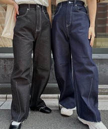 stitch line cocoon denim pants / ステッチラインコクーンデニムパンツ