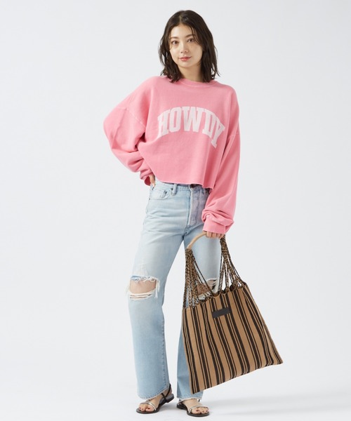 Moon Bird（ムーンバード）の「【MoonBird】ハンモックトート / L / 手織り / A4可 / Hanmmock tote / ストライプ / チェック（ショルダーバッグ・レディース・ブラック系その他/ベージュ系その他/ベージュ系その他2・L）」の8枚目の写真