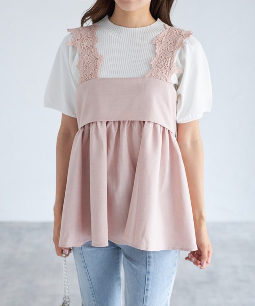 tocco closet（トッコ　クローゼット）の「【ZOZO限定】モチーフレースチュニック（シャツ/ブラウス・レディース・グレー/ピンク/ブラック・M）」の21枚目の写真