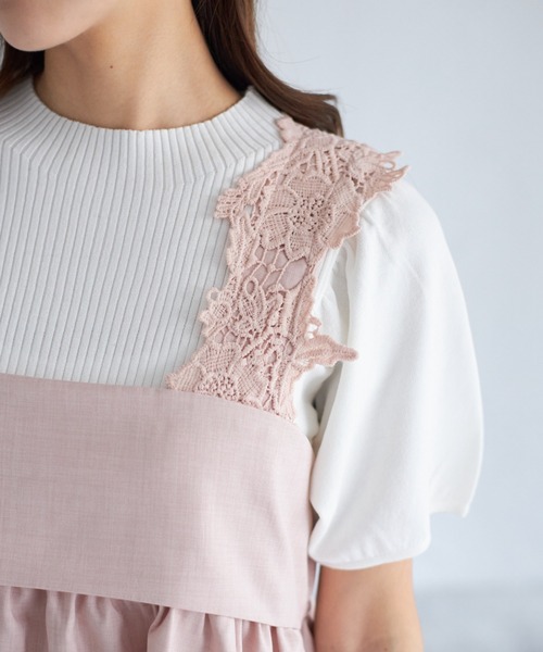 tocco closet（トッコ　クローゼット）の「【ZOZO限定】モチーフレースチュニック（シャツ/ブラウス・レディース・グレー/ピンク/ブラック・M）」の20枚目の写真