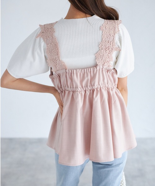 tocco closet（トッコ　クローゼット）の「【ZOZO限定】モチーフレースチュニック（シャツ/ブラウス・レディース・グレー/ピンク/ブラック・M）」の18枚目の写真