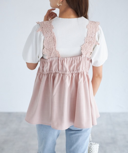 tocco closet（トッコ　クローゼット）の「【ZOZO限定】モチーフレースチュニック（シャツ/ブラウス・レディース・グレー/ピンク/ブラック・M）」の17枚目の写真