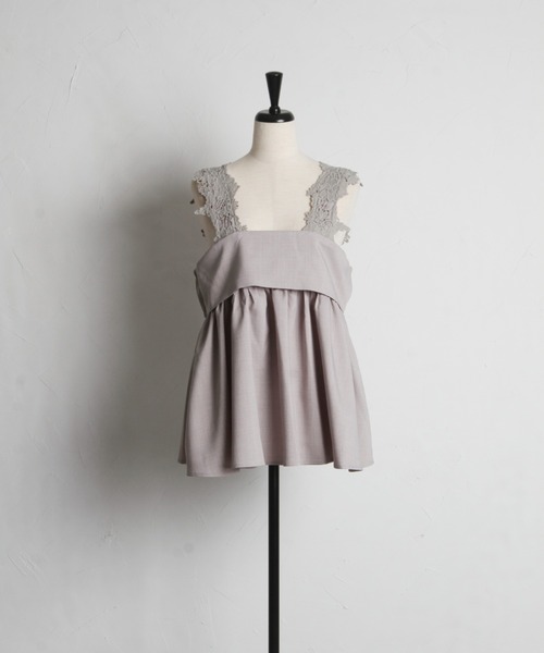 tocco closet（トッコ　クローゼット）の「【ZOZO限定】モチーフレースチュニック（シャツ/ブラウス・レディース・グレー/ピンク/ブラック・M）」の16枚目の写真