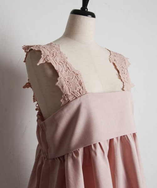 tocco closet（トッコ　クローゼット）の「【ZOZO限定】モチーフレースチュニック（シャツ/ブラウス・レディース・グレー/ピンク/ブラック・M）」の9枚目の写真