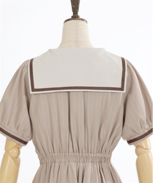 axes femme（アクシーズファム）の「タイ付き×セーラー襟ワンピース（ワンピース・レディース・グリーン/ネイビー/ベージュ・FREE）」の22枚目の写真