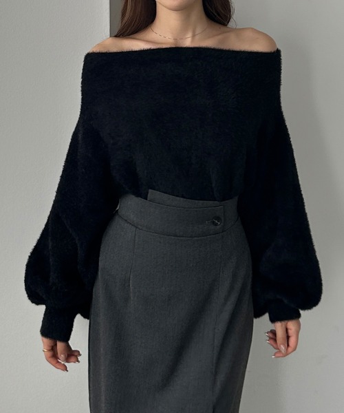 【セール】オフショルシャギーニット（ニット/セーター）｜Louere（ルエレ）
