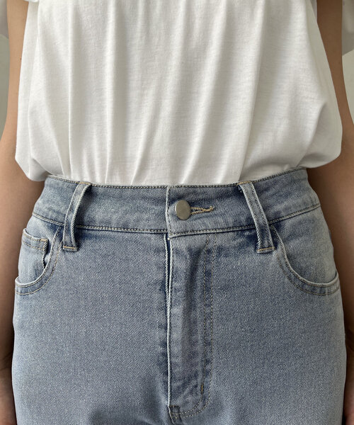 prose verse（プロズヴェール）の「【MOMO】ストレッチテーパードデニム（デニムパンツ・レディース・サックスブルー/ブラック・PM/PL/LARGE/MEDIUM/PS/SMALL）」の8枚目の写真