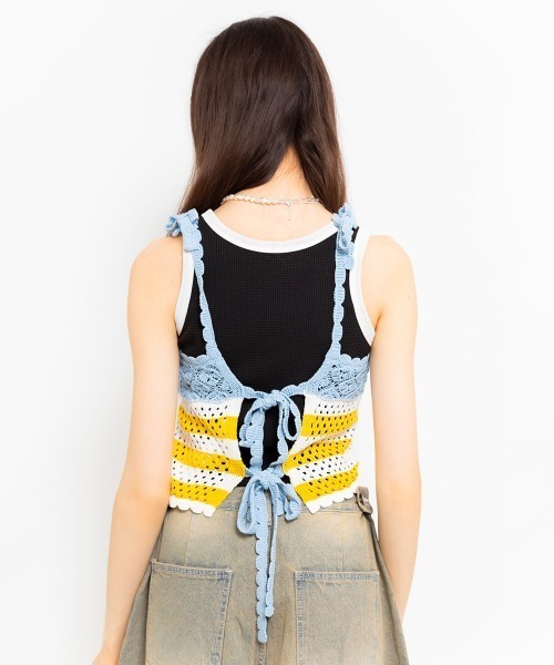 atmos pink（アトモスピンク）の「atmos pink Crochet Bustier / アトモス ピンク クロシェット ビスチェ（ベスト・レディース・ネイビー/イエロー/ピンク・FREE）」の12枚目の写真