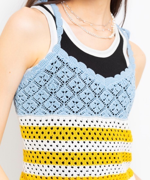atmos pink（アトモスピンク）の「atmos pink Crochet Bustier / アトモス ピンク クロシェット ビスチェ（ベスト・レディース・ネイビー/イエロー/ピンク・FREE）」の10枚目の写真