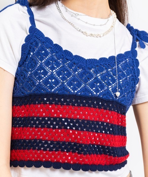 atmos pink（アトモスピンク）の「atmos pink Crochet Bustier / アトモス ピンク クロシェット ビスチェ（ベスト・レディース・ネイビー/イエロー/ピンク・FREE）」の8枚目の写真