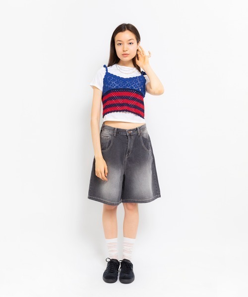 atmos pink（アトモスピンク）の「atmos pink Crochet Bustier / アトモス ピンク クロシェット ビスチェ（ベスト・レディース・ネイビー/イエロー/ピンク・FREE）」の6枚目の写真