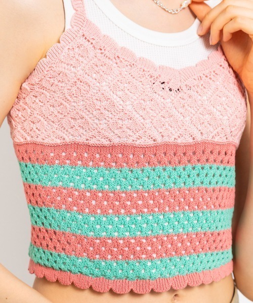 atmos pink（アトモスピンク）の「atmos pink Crochet Bustier / アトモス ピンク クロシェット ビスチェ（ベスト・レディース・ネイビー/イエロー/ピンク・FREE）」の14枚目の写真