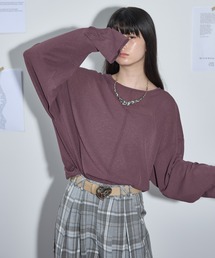 ハート刺繍ルーズフィットシアープルーオーバー