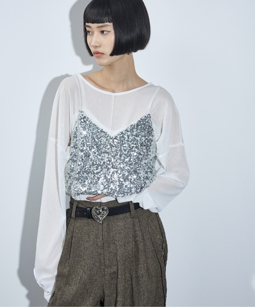 THE YOn(ザヨン)の「ハート刺繍ルーズフィットシアープルーオーバー(Tシャツ/カットソー・レディース・オフホワイト/ブラック/ボルドー・FREE)」の10枚目の写真