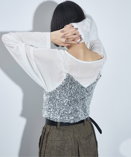 THE YOn(ザヨン)の「ハート刺繍ルーズフィットシアープルーオーバー(Tシャツ/カットソー・レディース・オフホワイト/ブラック/ボルドー・FREE)」の12枚目の写真