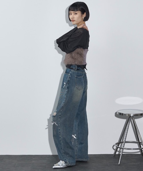 THE YOn(ザヨン)の「ハート刺繍ルーズフィットシアープルーオーバー(Tシャツ/カットソー・レディース・オフホワイト/ブラック/ボルドー・FREE)」の17枚目の写真